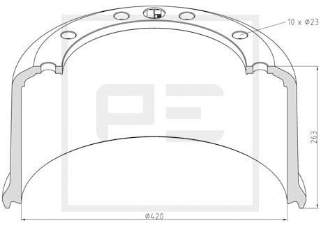 PE AUTOMOTIVE Bremžu trumulis 046.635-00A